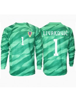 Hrvatska Dominik Livakovic #1 Golmanski Gostujuci Dres EP 2024 Dugim Rukavima Hrvatska Dominik Livakovic #1 Golmanski Gostujuci Dres EP 2024 Dugim Rukavima